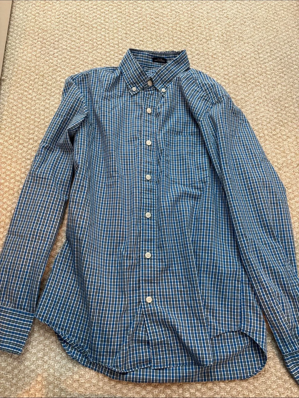 J Crew Performance  Blue Multi-Check Button-Down Shirt